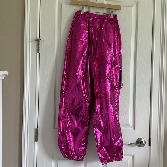 Jolie and joy Shiny Pink Track Pants NWT - Picture 4 of 10